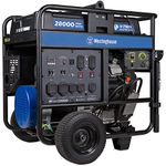 Westinghouse 28000 Peak Watt Home Backup Portable Generator, Electric Start with Auto Choke, Transfer Switch Ready 30A & 50A Outlets, Gas Powered,Blue