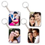 Deep Print Mar Personalized Keyring Photo Keychain Acrylic Both Side Print | Size 4 x 6 cm, Set of 4 |