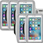 Universal Sports Armband Casehigh Shop Running-Exercise Gym Sportband Water Resistant Sweat Proof Key Holder Running Pouch Touch Good For hiking,Biking,Walking Screen Up To 5.7 inch (Silver 5 Pack)