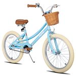 JOYSTAR 20 inch Kids Bike for 5-9 Years (43"-59") Boys & Girls, Child Bicycle with Training Wheels & Basket,Blue