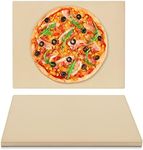 Arcedo Baking Stone for Bread, 15 x 12 Inch Rectangular Pizza Stone for Oven and Grill, Heavy Duty Ceramic Pizza Pan, Thermal Shock Resistant Pizza Grilling Stone for Pizza, Bread, Pies and More