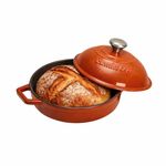 CUMIN CO. Cast Iron Bread Oven | 20 cm | Non Toxic Bakeware | Patented Enamel Coating | FDA Compliant | Free Accessories | Induction & Oven Safe | Color: Rust