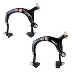 VANZACK A Pair of C-Brake Arm Rim Brake Sets Road Cycling Side Pull Brake Caliper Front and Rear V-Brake with 70mm Pads Long Arm 90mm Aluminum Alloy