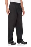 Chef Works Men's Essential Baggy Chef Pants, Black, Large