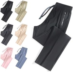 Comfy Fit Pants for Women Over 50, Comfy Unisex Ice Silk Quick Drying Breathable Outdoor Hiking Casual Pant (US, Alpha, X-Large, Regular, Regular, Standard, Black)