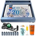 xTool D1 Pro 20W Laser Engraver 4-in-1 Rotary Roller Kit, 120W Laser Cutter, Laser Engraver Machine for Wood, Metal, Leather, Acrylic, Engraver Machine for DIY Personalized Gift for Jewelry Making