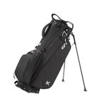 KVV Lightweight Golf Stand Bag with 7 Way Full-Length Dividers, 5 Zippered Pockets, Automatically Adjustable Dual Straps，Elegant Design(Black)