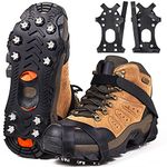 Crampons, Ice Cleats for Shoes and Winter Boots, Microspikes Grippers Grips Traction for Ice Snow, Stainless Steel Spikes Hiking