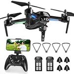 FERIETELF T6 Drone with Camera for Adults, 1080P HD Non-Folding Drone, FPV RC Drone with 30mins Flight/Live Video/ 3D Flip/App Control/One Key Take Off/Landing for Kids Beginners