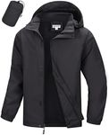 33,000ft Men's Packable Rain Jacket Waterproof Lightweight Raincoat Rain Shell with Hood for Outdoor Hiking Golf Travel