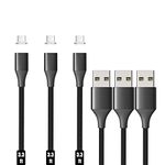 NetDot 10th Generation USB-C Magnetic Cable,Fast Charging and Data Transfer for Type-C Smartphones Samsung S10/9/8/Note9,LG,Sony Xperia,Google Pixel and more(1m/3 pack black)