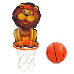 NHR Lion Basket Ball for Kids, Toys for Boys and Girls, Portable Set with Hanging Board, Ring Net, Ball Indoor and Outdoor Games, Good for Pastime Birthday and Return Gift