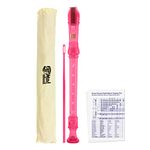 Mad About REC01 Descant Recorder, Soprano School Recorder with Bag, Cleaning Rod and Fingering Chart, Pink