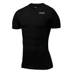 TCA Men's HyperFusion Compression Base Layer Top Short Sleeve Under Shirt - Black, XXL