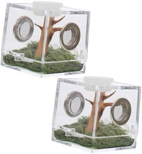 Parliky 2 Set Jumping Spider Breeding Box Spider Case Catcher Critter Reptile House Mini Reptile Tarantulas Reptile Terrarium Cage Reptile Enclosures Pet Insect Little Spider Acrylic Muff