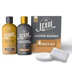 Lexol Leather Conditioner and Leather Cleaner Kit, Use on Car Leather, Furniture, Shoes, Bags, and Accessories, Quick & Easy Two-Step Regimen, 8 oz Bottles, Includes Two Application Sponges