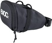 EVOC SEAT BAG saddle bag for compact storage under the seat; under seat bicycle bag (0.5l capacity, lightweight, quick assembly thanks to buckle, reflective logo), Black