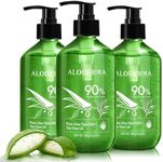 Aloderma Organic Aloe Vera Gel for Skin + Tea Tree Oil, Made within 12 Hours of Harvest, Soothing Pure Aloe Vera Gel for Face, Works Great for Scalp & Aftershave, All Natural Aloe Gel - 300ml x 3btl