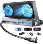 YCE Dual Cooling Fans 11-in-1 Steam Deck Docking Station with HDMI 2.0,6 USB Ports,RJ45 1000Mbps,VGA,DP1.2,100W PD, 40Gbps Adapter for Steam Deck/Rog Ally/Switch/Legion Go