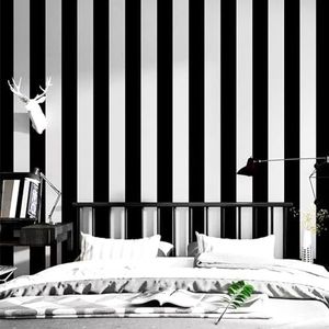 Amiya Wallpaper Peel and Stick Black and White Striped Wallpaper Geometric Removable Contact Paper Modern Self Adhesive Easy to Clean DIY Vinyl Home Decoration 17.3'' x 1200'' Roll