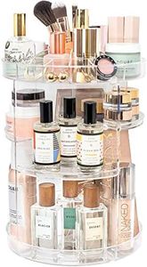 Rotating Makeup Organizer by Tranquil Abode | 360 Spinning Storage Display Case | Clear Acrylic Vanity & Bathroom Organizer for Skincare, Perfume, Cosmetic, Beauty, Make up and Essential Oil Products