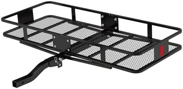 Rockland Steel Folding Hitch Mount Cargo Carrier, 60" x 24" x 6", 500 LBS Capacity, Heavy Duty Trailer Hitch Cargo Carrier, Foldable Hitch Rack Basket, Fits 2" Receiver for Cars SUVs Vans Trailers