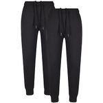 A2Z 4 Kids Girls Boys Fleece Jogging Bottoms PE School Jogger - Fleece Trouser 355 Black 2 Pack 7-8