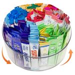 Drink Packet Organizer Water Packet Organizer Water Flavor Packet Organizer Lazy Susan Organizer for Drink Mixes Rotating Storage for Drink Mixes Necessities in Cabinets,Shelves, or Countertop