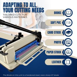 Flexzion 12" Guillotine Paper Cutter – Heavy Duty Trimmer