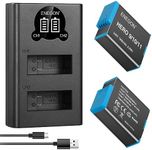 ENEGON Hero 12 11 10 9 Battery 1800mAh 2 Pack Rechargeable Li-Ion Battery and Dual Smart LCD Port Charger for Gopro Hero 12 11 10 9 Black Action Camera Battery Chargers
