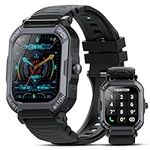 Smart Watch for Men Answer/Make Calls, 1.85" Touch Screen Fitness Watch with Heart Rate Sleep Monitor Step Counter, 113 Sports Modes Fitness Tracker, IP68 Waterproof Smartwatch for Android iOS, Black