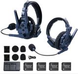 SYNCO Xtalk Master 2 Users Wireless Intercom Headset System Communication Headsets for 2 Persons, 500m Range 1640ft 2.4GHz ENC Noise Cancellation USB-C UAC Connectivity 15H Battery (XM2/2 PCS)