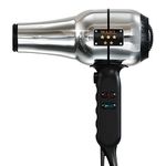 Wahl Professional - 5-Star Series Ionic Retro-Chrome Design Barber Hair Dryer #05054-Includes 2 Concentrator Attachments 2.5"-3.5" with a 9' Cord - 2 Speed Settings with 3 Heat Settings & Cool Setting