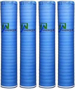 AMERIQUE 691322313741 800SQFT Wood, Bamboo & Laminate Flooring Underlayment Padding with Vapor Barrier 3-in-1, 2MM Thick, (800SF Total, Pack of 4 Rolls, 200SF/Roll), Royal Blue, 800 Square Feet