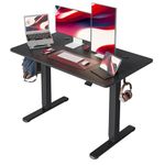 Cubiker Standing Desk Height Adjustable Electric Desk, 120 * 60cm Stand up Table, Sit Stand Home Office Desk with Splice Board, Black Top