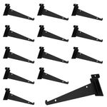 PYBTOOL 8 Inch Slatwall Shelf Bracket, Slatwall Accessories, Heavy Duty Slat Wall Shelf Bracket with Lip for Garage and Retail Display(16PC )