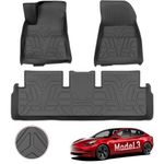 BASENOR Right Hand Drive Tesla Model 3 Floor Mats 3D All-Weather Front & Rear Floor Liners Set RHD Custom Car mats Waterproof Anti-Slip Mats Tesla Model 3 Highland Accessories 2019-2024