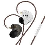 CCA C10 Five Drivers Hybrid in Ear Monitors in Each Side，HiFi 4BA 1DD High Resolution Earphones/Earbuds with 3.5mm Gold Plated Plug Detachable Cable 2pin 0.75mm Wired Earbuds … (with Mic, Black)