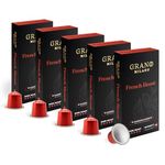 Grano Milano French Roast - 50 Aluminium Coffee Pods Compatible with Nespresso Original line - Intensity 10, Dark Roast Coffee Capsules Made in Italy