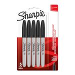 Sharpie Permanent Markers | Fine Point | Black | 5 Count