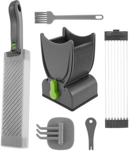 Fresh Meat Slicer Stainless Steel, Manual Fresh Meat Cutter, Efficient Meat Cleaver Slicer, Nonslip Fresh Meat Cutter Thickness Adjustable 2 or 4 mm for Beef Pork Kitchens (Grey)