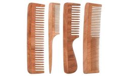 Aairaa Neem Wood Comb For Hair Growth Neem Wood Comb Wide Combo Of 4 Hair Styling Comb Wooden Comb For Men And Women