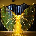 Myohyinwon Light Up Led Isis Wings Belly Dance Carnival Rave Disco Costumes Outfits for Women Adults for Christmas Halloween Party (Yellow)