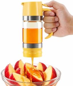 Aelga Glass Honey Dispenser No Drip - 9 OZ Honey Pot Honey Jar with Handle - Maple Syrup Dispenser