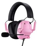 SENZER SG500 Gaming Headset for PS5 PS4 Xbox, Surround Sound Headset with Noise Canceling Microphone - Detachable Memory Foam Ear Pads Portable Foldable Headphones for PC Switch Laptop - Pink