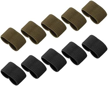 JASGOOD Nylon Canvas Web Belt Elastic Loop Keeper for 1.5inch Wide Belt (G-Green Khaki(5)+Black(5))