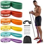 Zacro Resistance Bands Set - 6 Levels Pull Up Bands Set for Men and Women - Exercise Loop Bands with Door Anchor, Training Poster & Pouch for Workout Home Gym Exercise, Yoga, Pull Up Assistance Bands