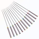 X-AT 12 PCS Stainless Steel Fondue Forks Set, For Chocolate Fountain Cheese Fondue Roast Marshmallows, Heat Resistant Multicolor Coding Handle, 9.5 Inch