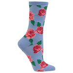 Hot Sox Women's Fun Pattern and Solid Crew Socks-1 Pair Pack-Cool & Classic Novelty Design Gifts, Flag (Coastal Blue), 4-10