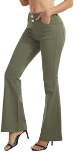 VIPONES Bell Bottom Jeans for Women Trendy 2026 High Waisted Stretchy Bootcut Wide Leg Womens Flare Jeans Classic Army Green Denim Pants(1022,2)